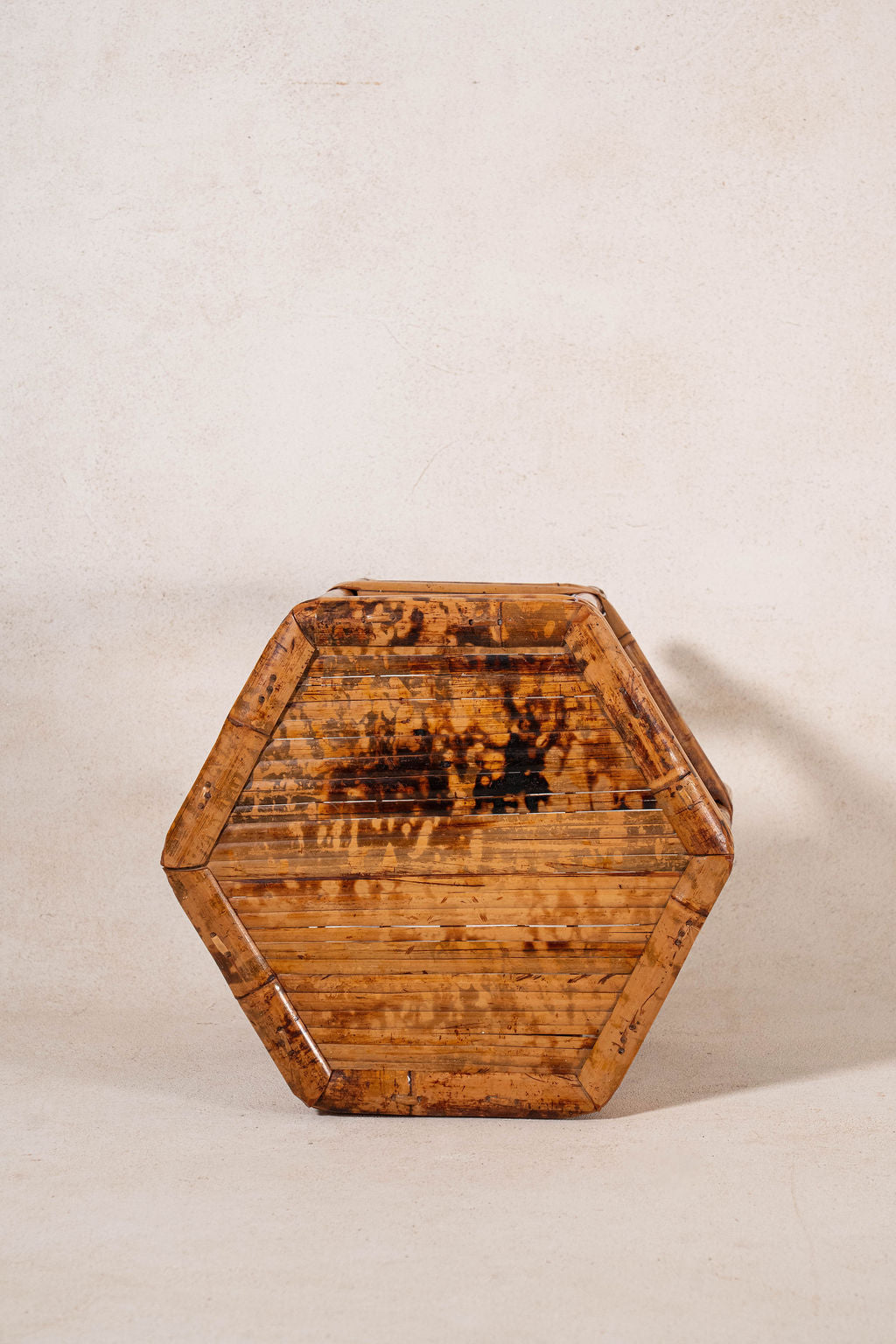 Antique Tortoise Bamboo Octagon Short Stand