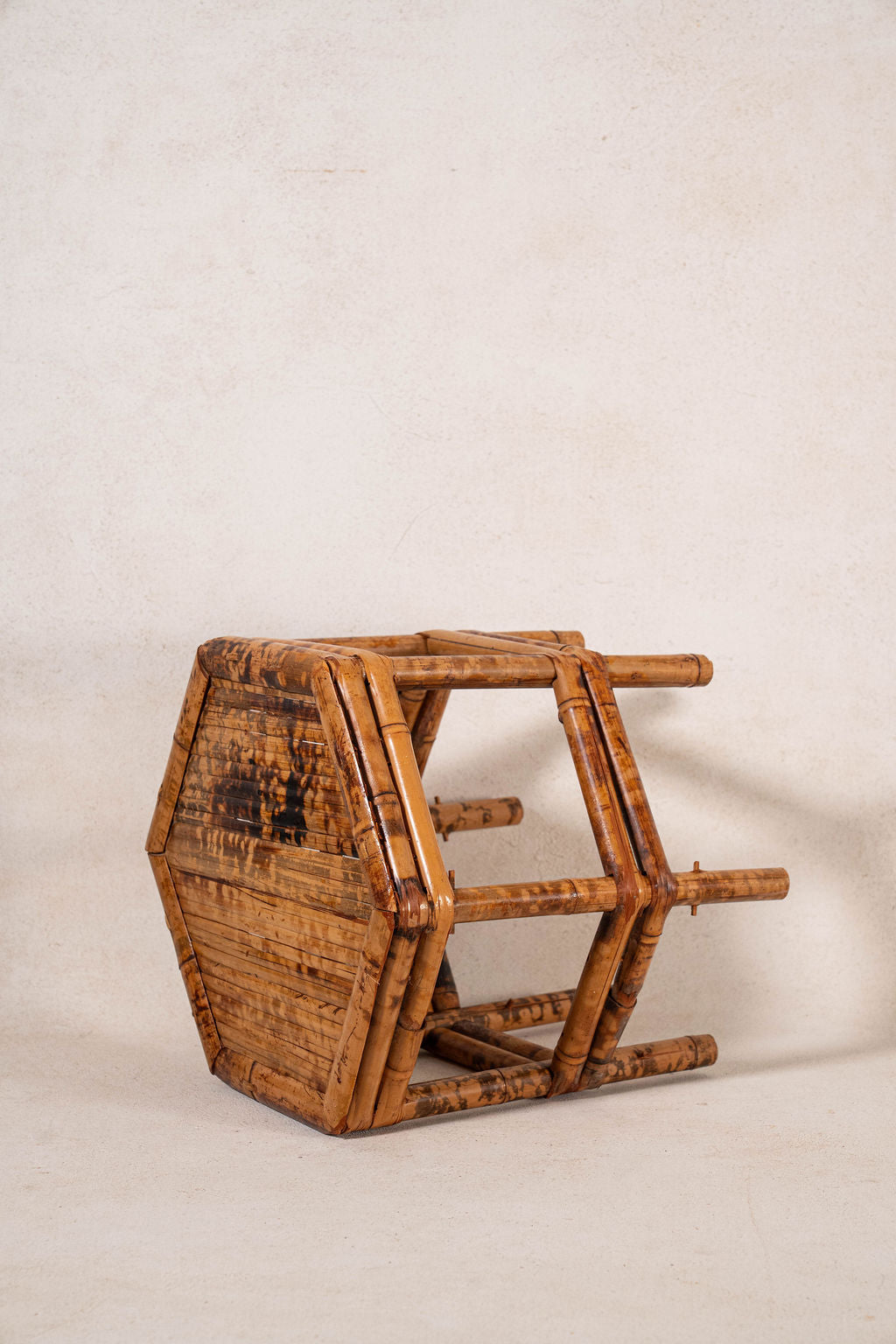 Antique Tortoise Bamboo Octagon Short Stand