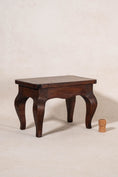 Load image into Gallery viewer, Vintage Petite (Heavy) Mahogany Stand/Stool with Curved Legs
