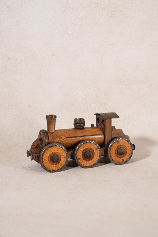 Handmade Antique Train Made with Sewing Bobbins
