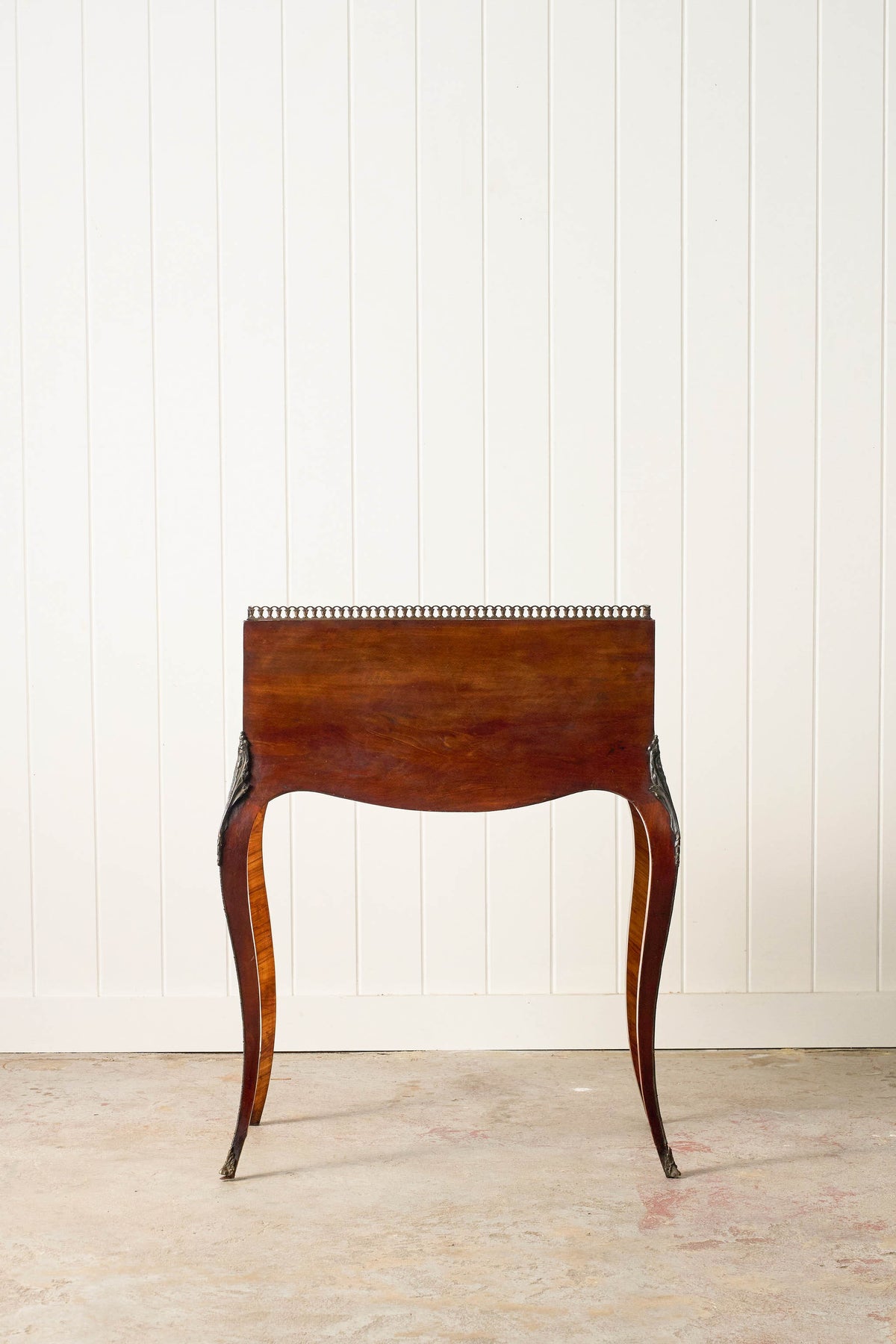19th Century Antique French Marquetry Ladies Desk with Green Leather Interior