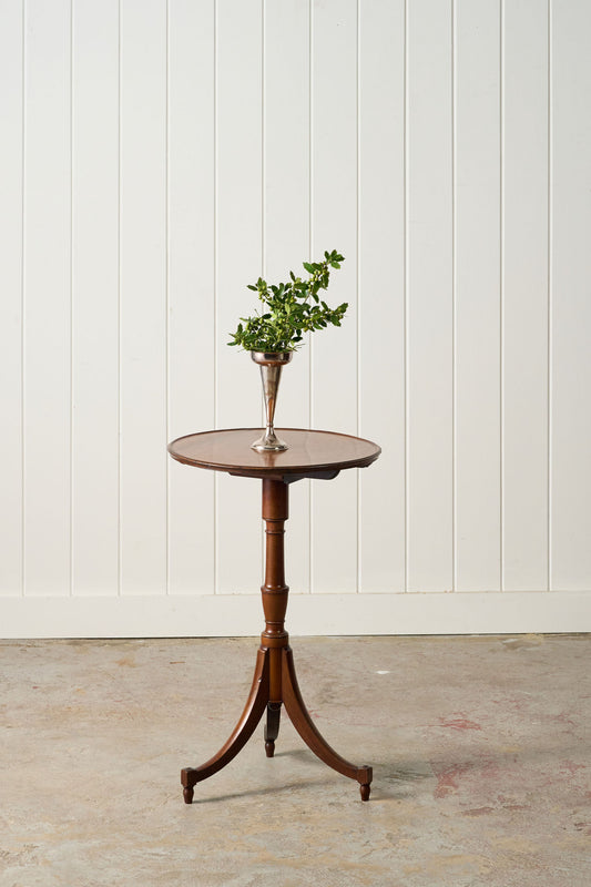 Antique English Mahogany Pedestal Lamp Table