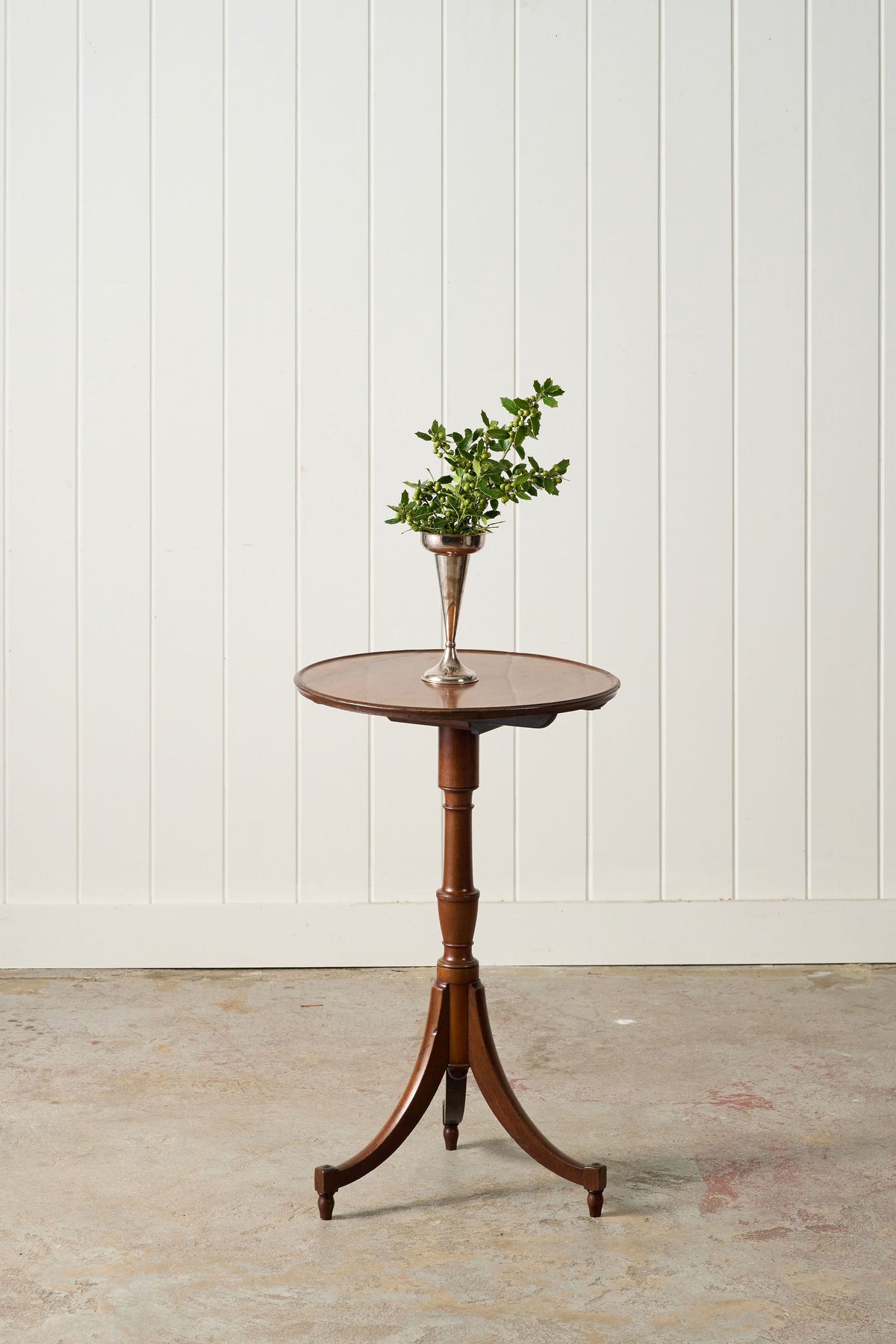 Antique English Mahogany Pedestal Lamp Table