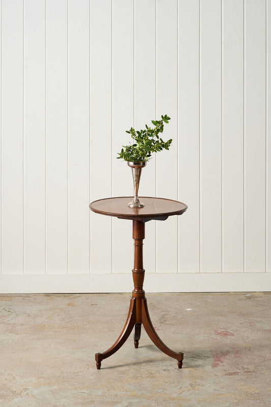 Antique English Mahogany Pedestal Lamp Table
