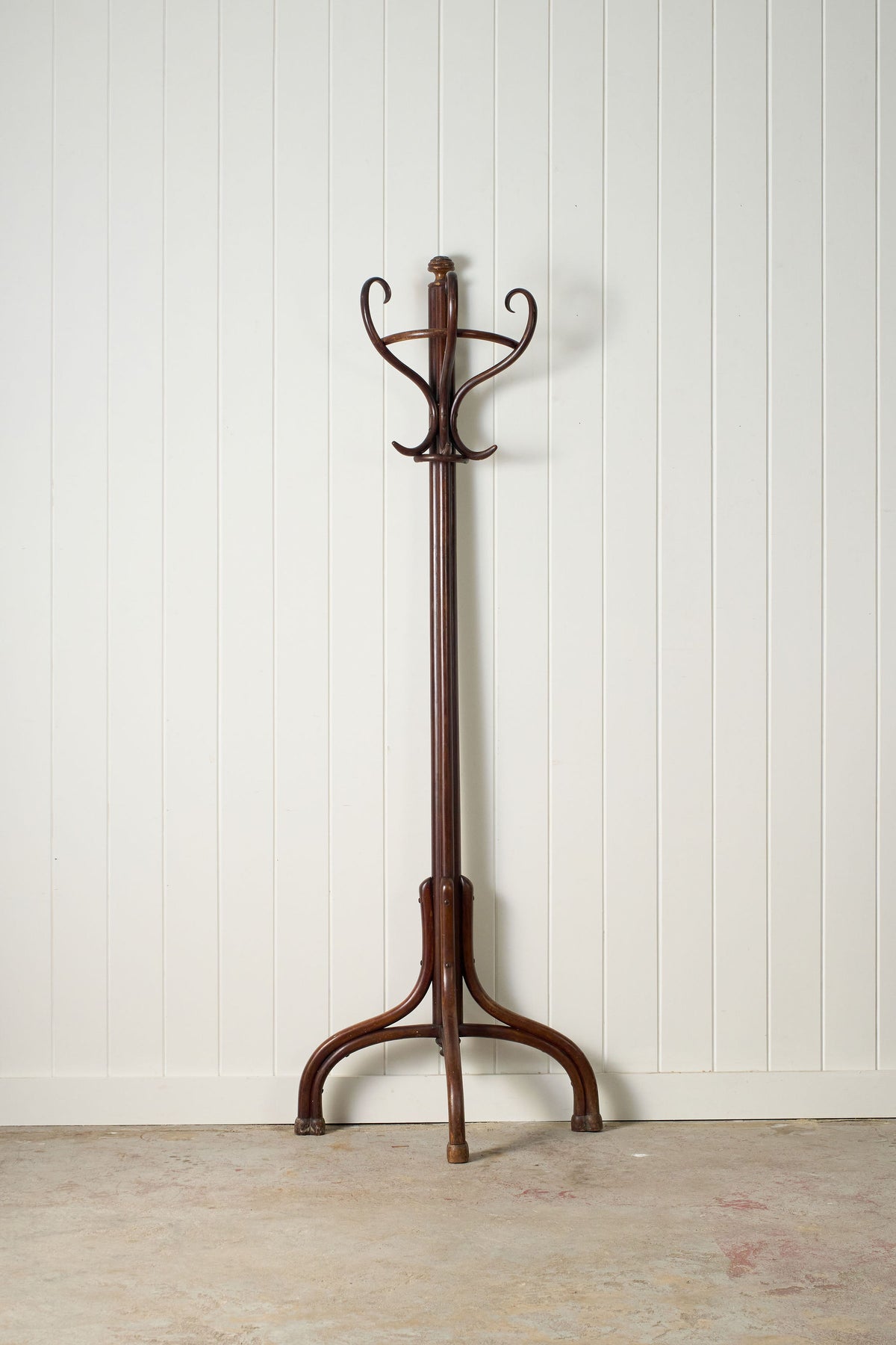 Dark Demilune-Style Bentwood Coat Rack (c. 1900)