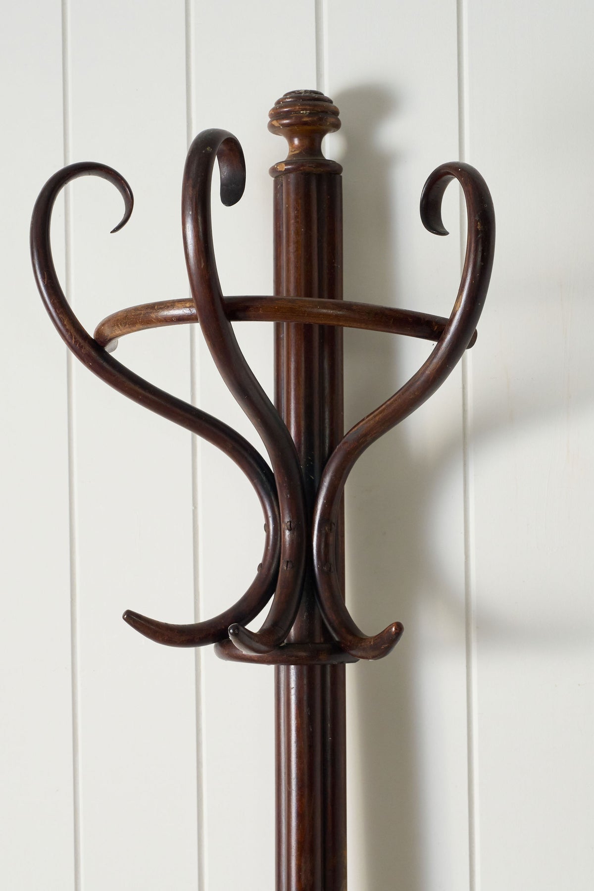Dark Demilune-Style Bentwood Coat Rack (c. 1900)