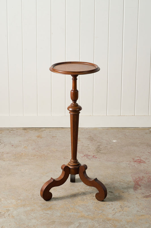 Vintage English Oak Plant Stand | Cocktail Table with Unusual Base (c. 1930)