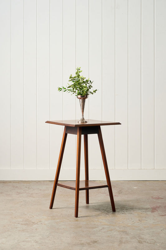 Edwardian Floral Inlaid Side Table with Crossbanded Edge (c. 1900)