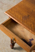 Load image into Gallery viewer, 18th Century Walnut Barley Twist Side Table with Drawer + Stretcher Base
