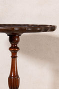 Load image into Gallery viewer, Antique English Burl Walnut Piecrust Tripod Wine Table
