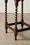 Load image into Gallery viewer, English Oak Square Barley Twist Side Table with Scalloped Edge (c. 1930)
