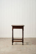 Load image into Gallery viewer, Square English Oak Barley Twist Side Table (c. 1930)
