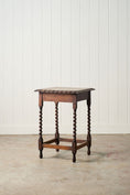 Load image into Gallery viewer, Square English Oak Barley Twist Side Table (c. 1930)
