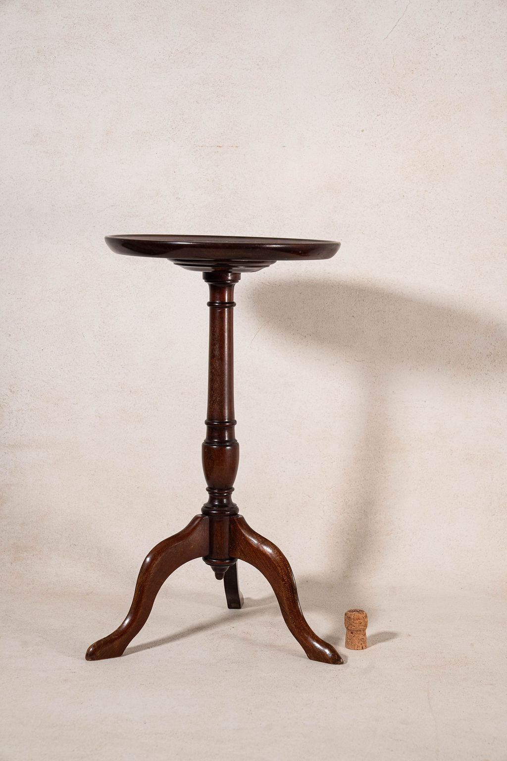 Antique English Mahogany Wine Table with Finial Base
