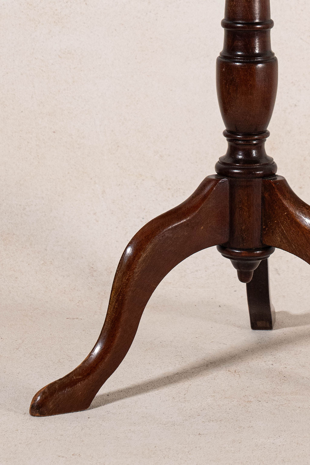 Antique English Mahogany Wine Table with Finial Base