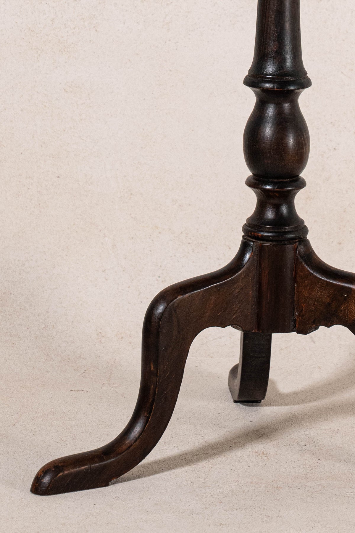 Antique English Mahogany With Oak Base Wine Table on Tripod Base