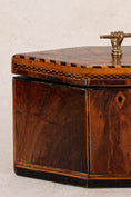 Load image into Gallery viewer, Inlay Hexagon Tea Caddy with Brass Hand Handle (c. 1820)

