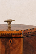 Load image into Gallery viewer, Inlay Hexagon Tea Caddy with Brass Hand Handle (c. 1820)
