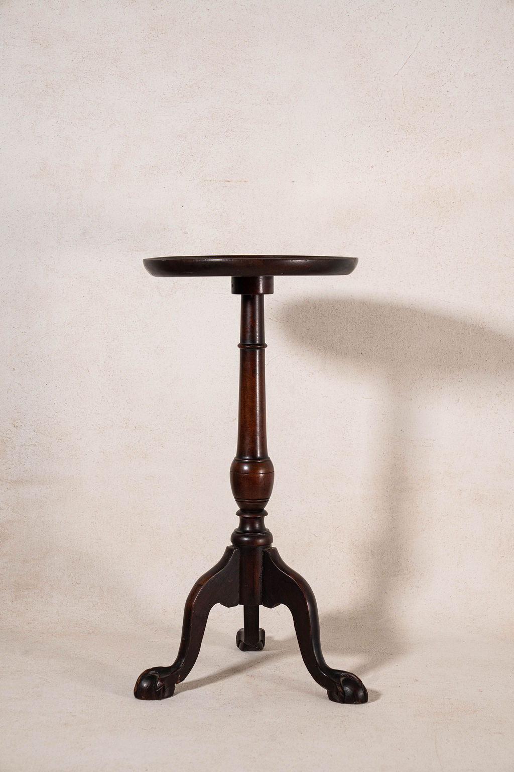 Petite Antique English Mahogany Wine Table with Claw Feet