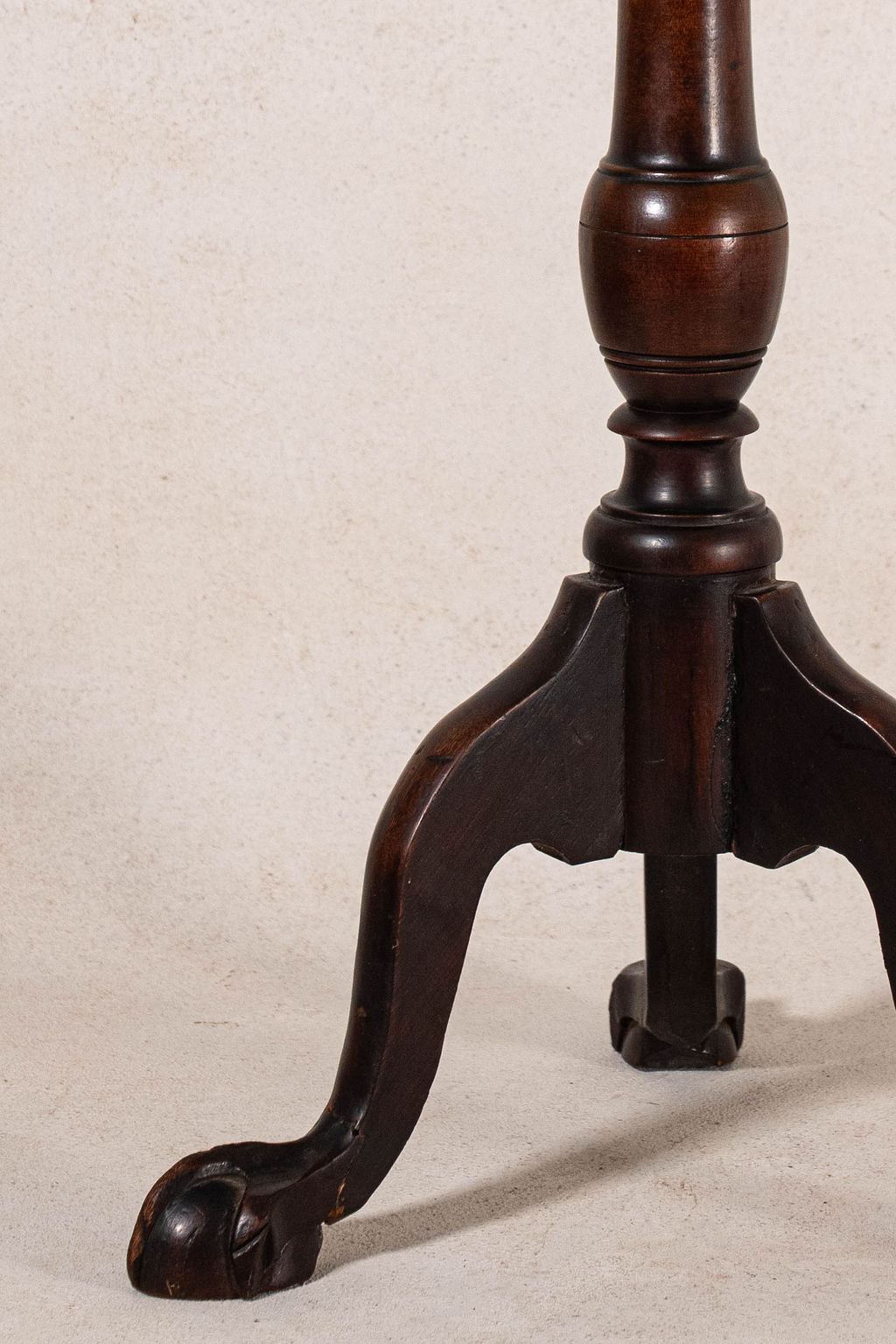 Petite Antique English Mahogany Wine Table with Claw Feet