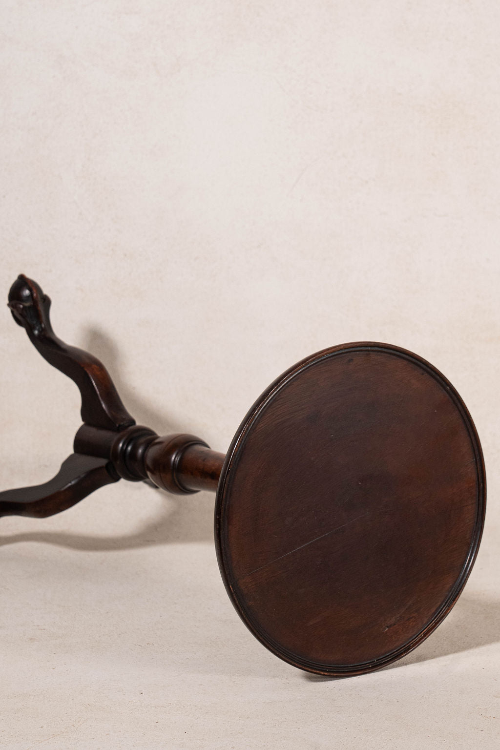 Petite Antique English Mahogany Wine Table with Claw Feet