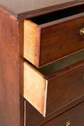Load image into Gallery viewer, 19th Century English Georgian Mahogany Chest of Drawers with Brass Swan Pulls
