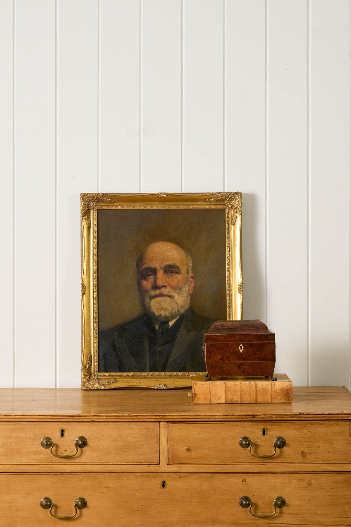 Late 19th/Early 20th Century English School Oil on Canvas Portrait of a Gentleman in Giltwood Frame