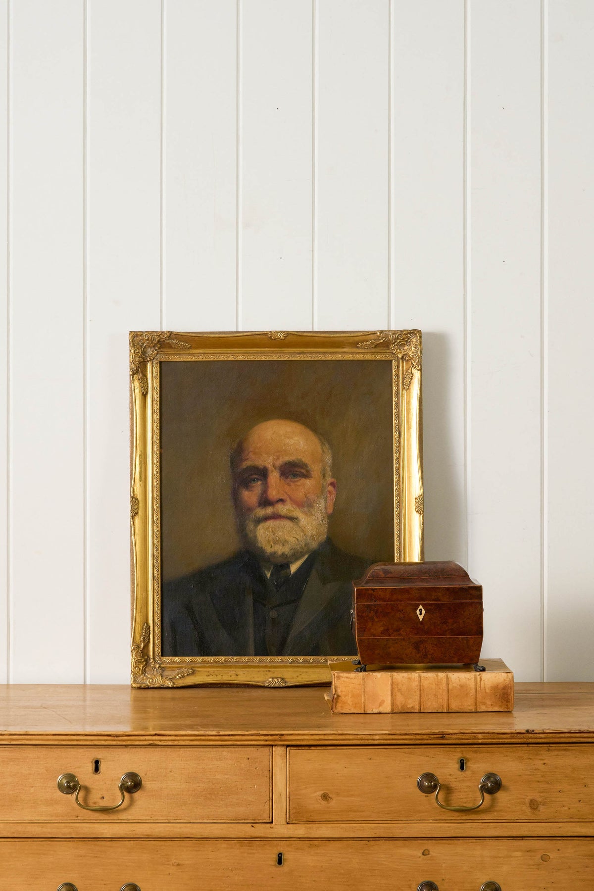 Late 19th/Early 20th Century English School Oil on Canvas Portrait of a Gentleman in Giltwood Frame