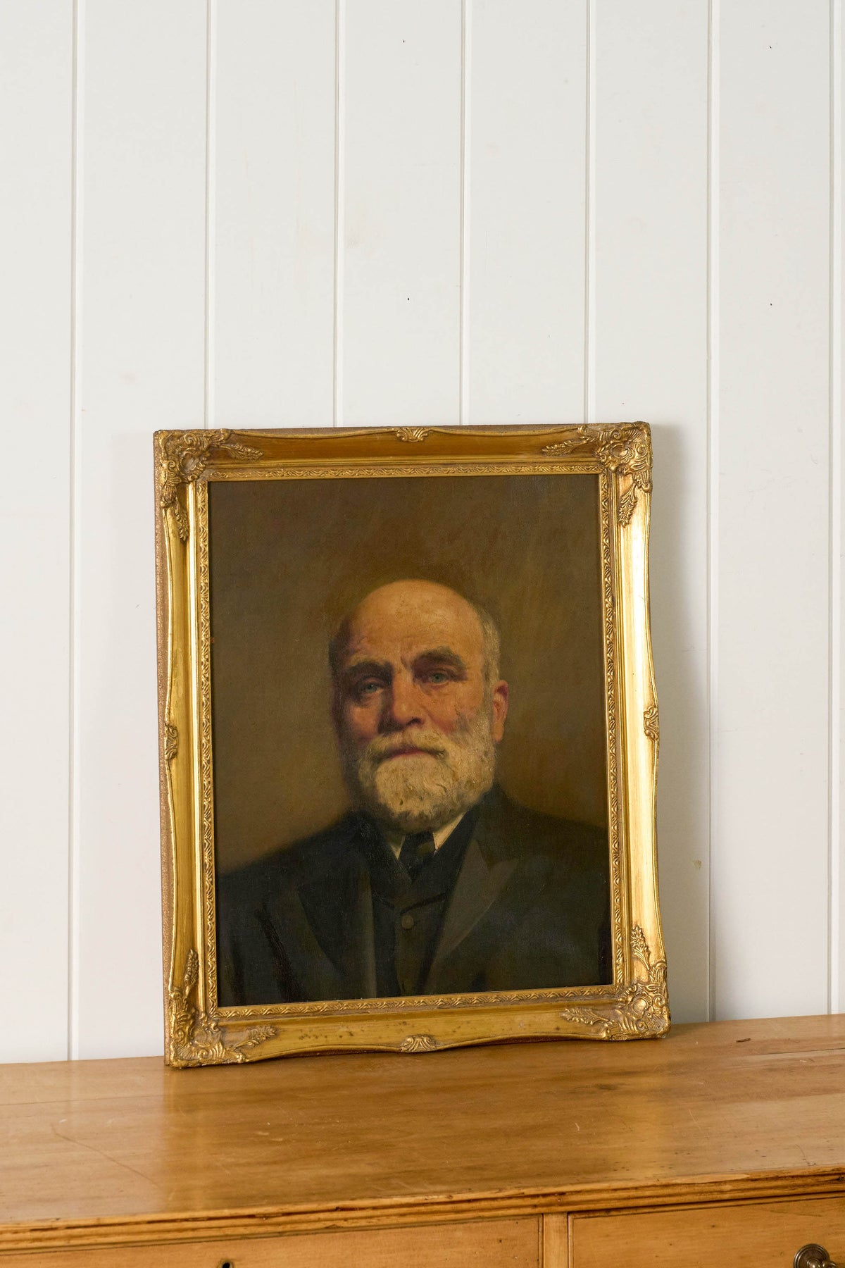 Late 19th/Early 20th Century English School Oil on Canvas Portrait of a Gentleman in Giltwood Frame