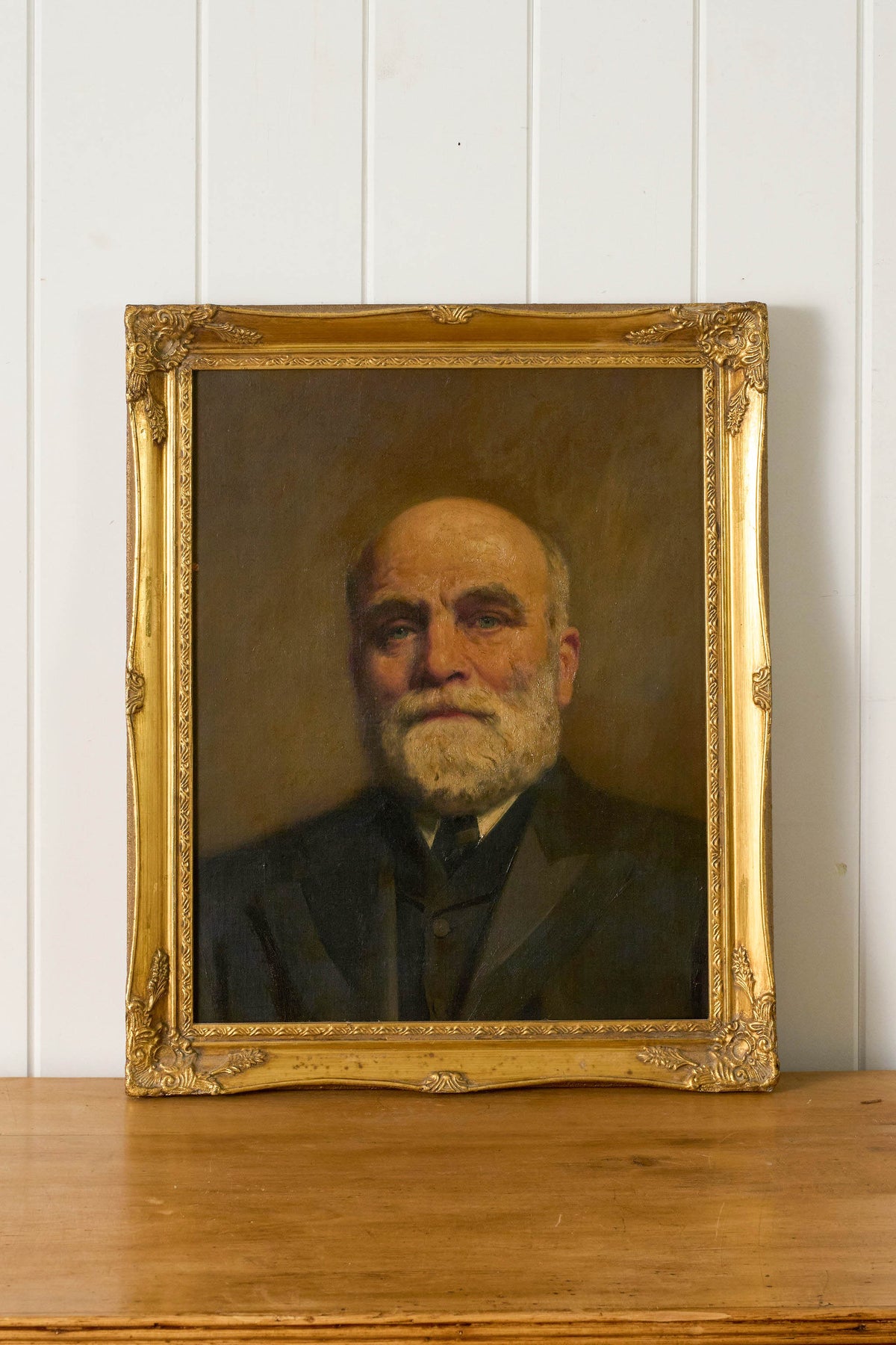 Late 19th/Early 20th Century English School Oil on Canvas Portrait of a Gentleman in Giltwood Frame