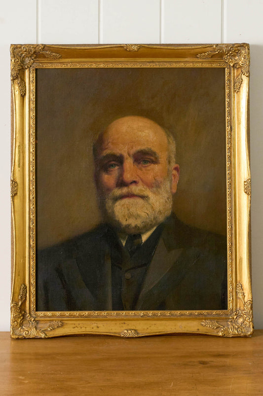 Late 19th/Early 20th Century English School Oil on Canvas Portrait of a Gentleman in Giltwood Frame