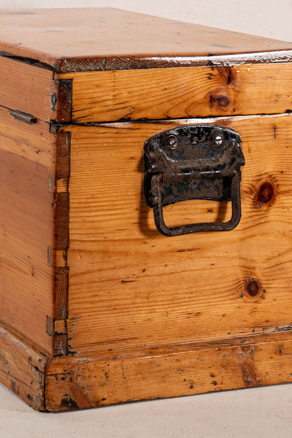 19th Century English Waxed Pine Carpenters Tool Chest (c. 1900)
