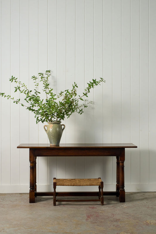 18th Century Style Oak Console Table (c. 1930)