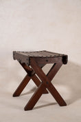 Load image into Gallery viewer, Antique Oak Slat Luggage Rack / Stool
