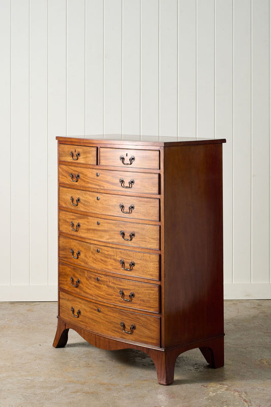 Edwardian Mahogany 8-Drawer Chest with Swan Pulls (c. 1910)