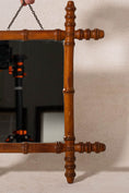 Load image into Gallery viewer, Petite French Faux Bamboo Mirror with Spindle Tips
