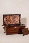 Load image into Gallery viewer, 19th Century Tea Caddy with Bon Inlay Keyhole + Original Fittings
