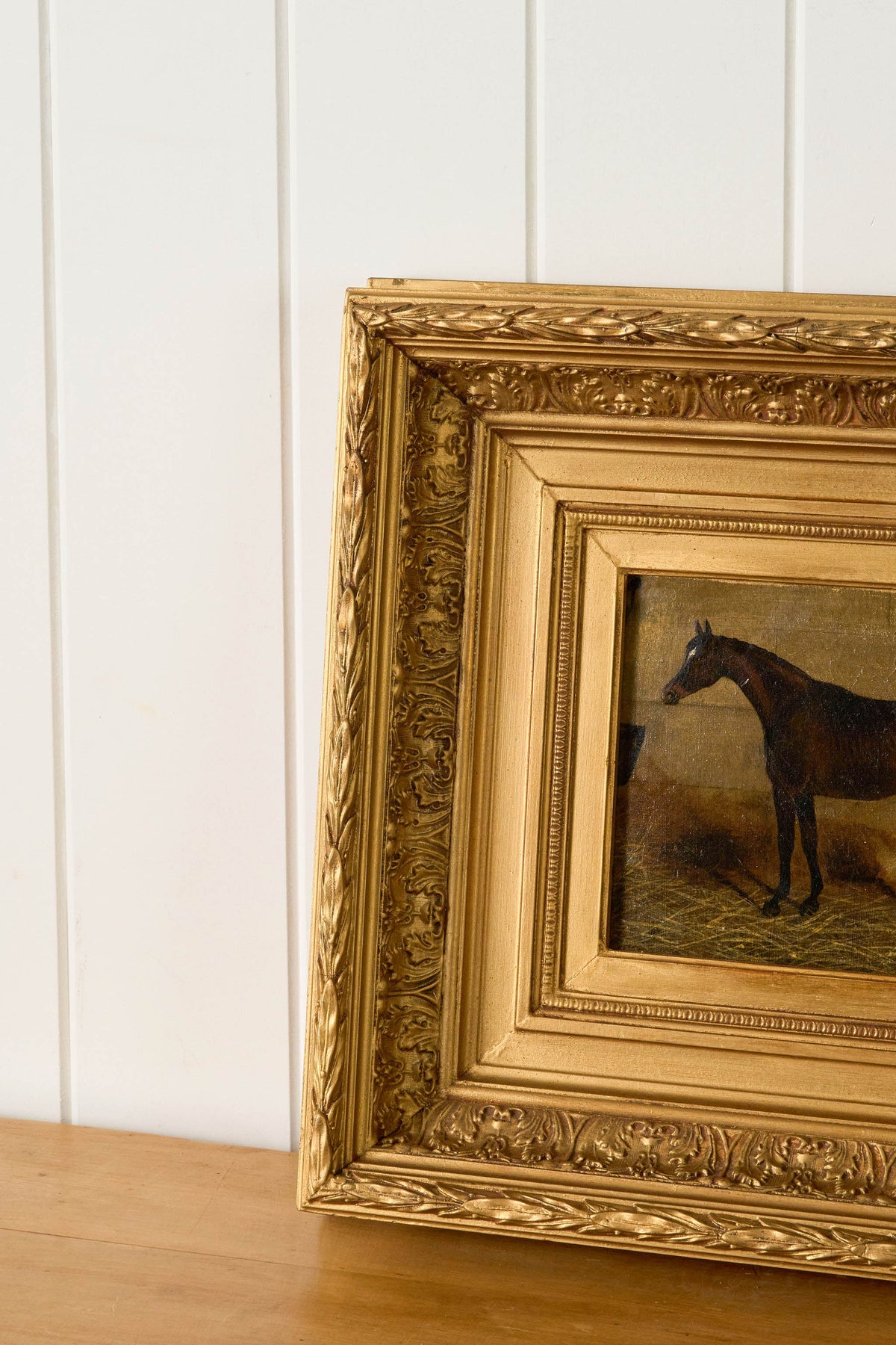 19th Century Equestrian Horse Portrait in Original Gilt Frame (c. 1830)