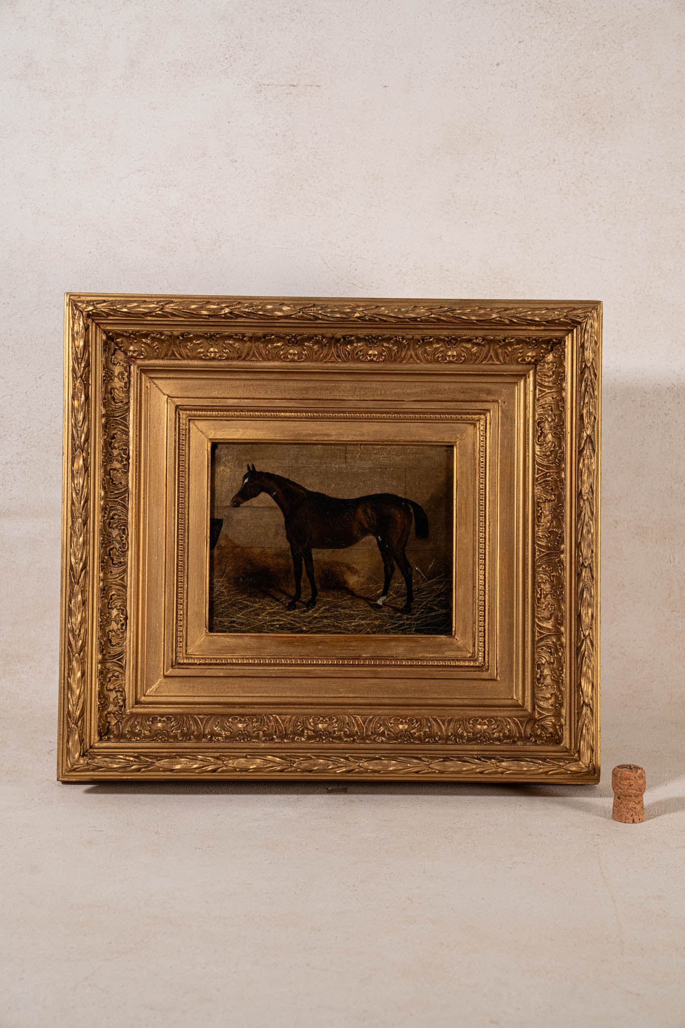 19th Century Equestrian Horse Portrait in Original Gilt Frame (c. 1830)
