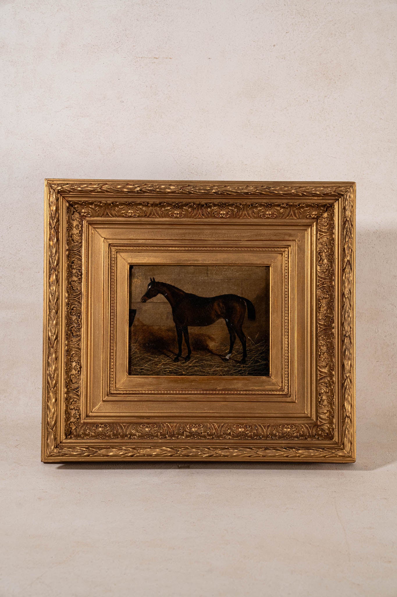 19th Century Equestrian Horse Portrait in Original Gilt Frame (c. 1830)