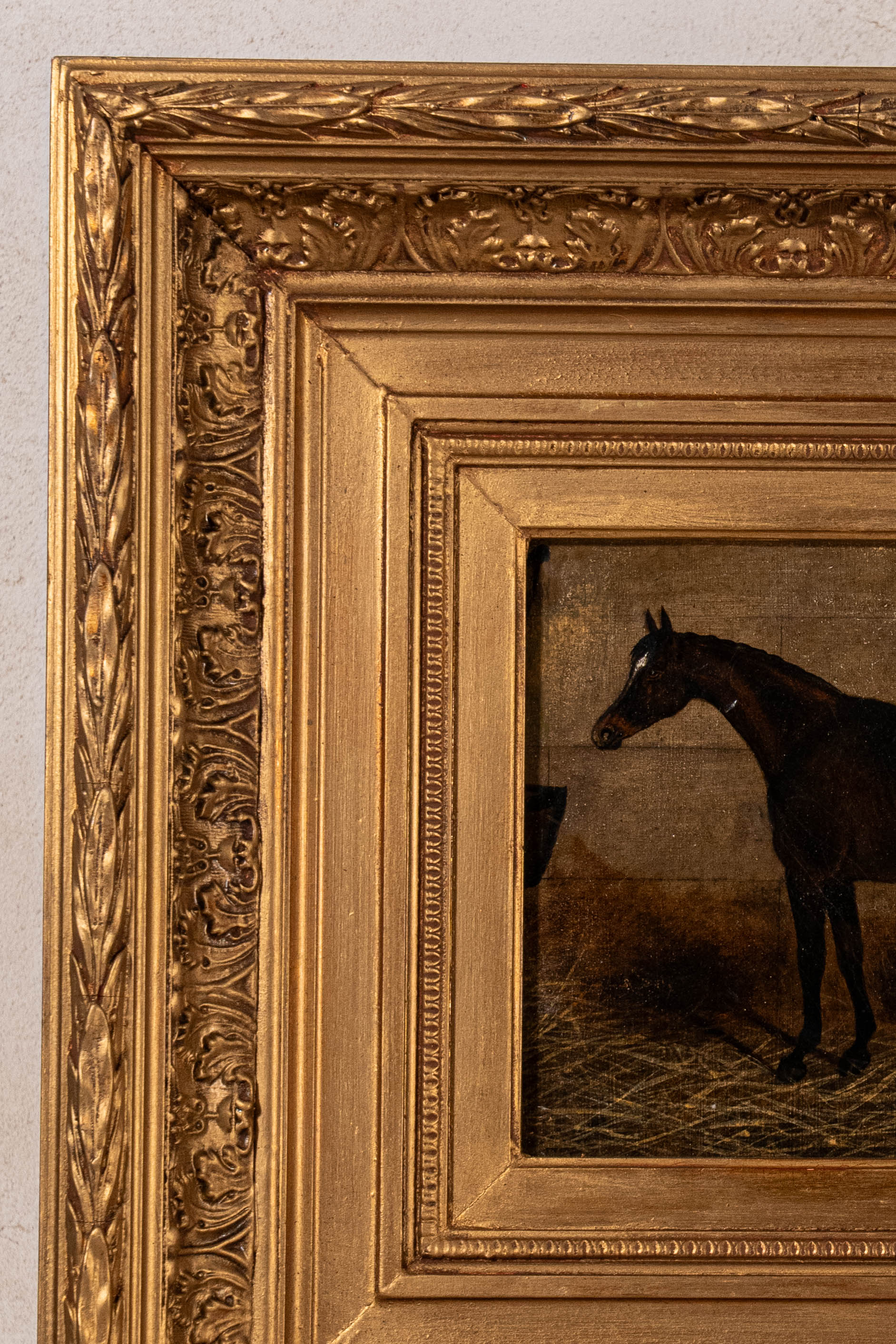 19th Century Equestrian Horse Portrait in Original Gilt Frame (c. 1830)