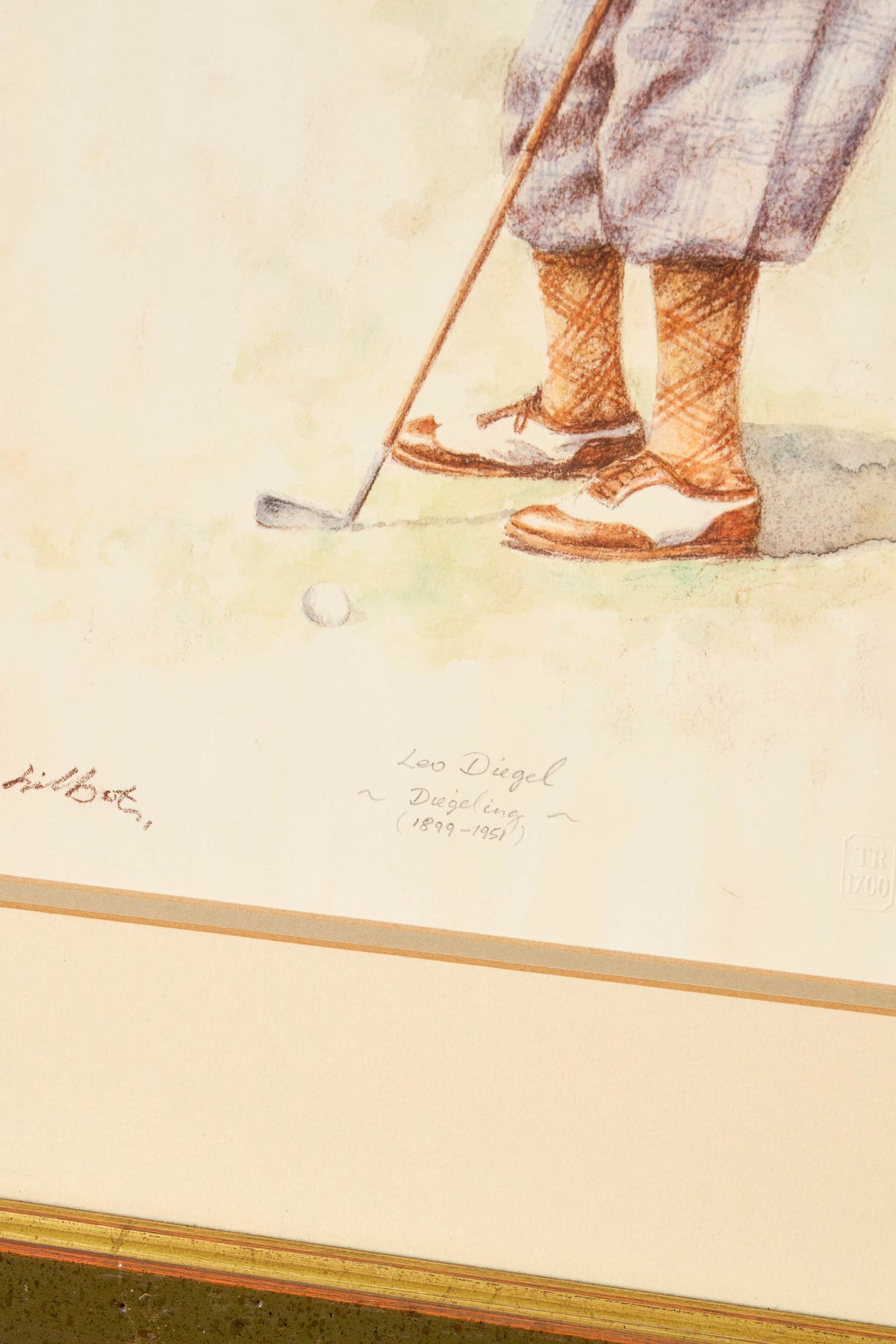 Vintage Golf Print | Double Matted in Green Frame