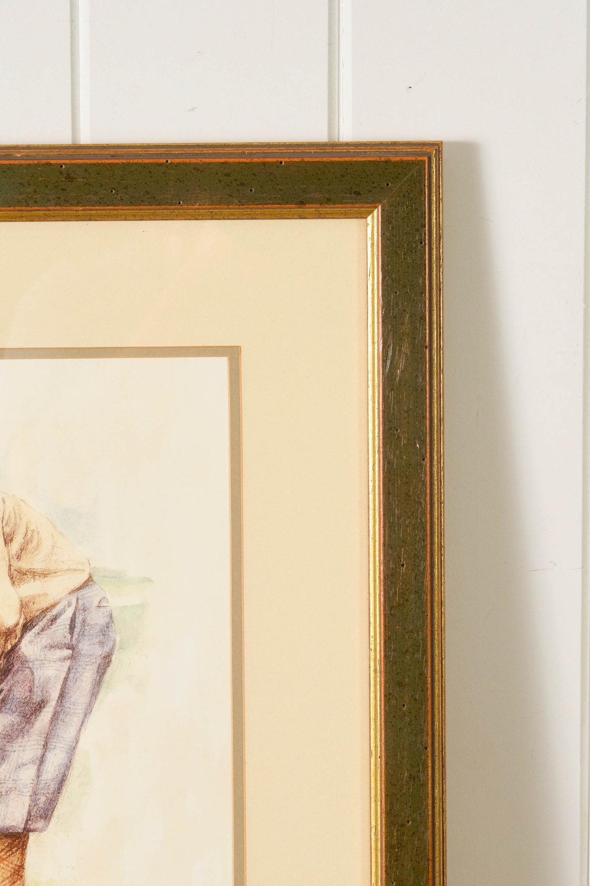 Vintage Golf Print | Double Matted in Green Frame