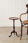 Load image into Gallery viewer, Vintage English Mahogany Wine Table with Line + Dot Rim (c. 1930s)
