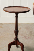 Load image into Gallery viewer, Vintage English Mahogany Wine Table with Line + Dot Rim (c. 1930s)

