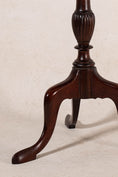 Load image into Gallery viewer, Vintage English Mahogany Wine Table with Line + Dot Rim (c. 1930s)
