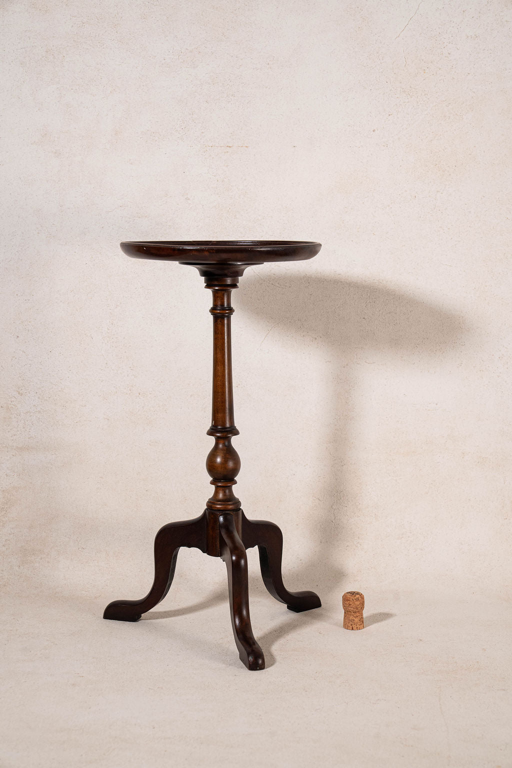 Vintage English Mahogany Wine Table with Beveled Lip Edge (c. 1930)