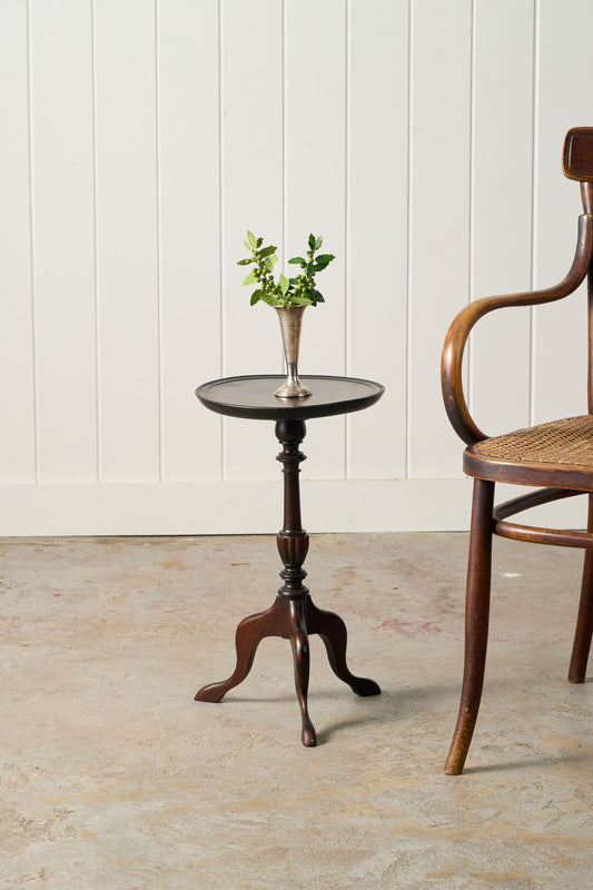 Vintage English Mahogany Wine Table with Beveled Lip Edge (c. 1930)