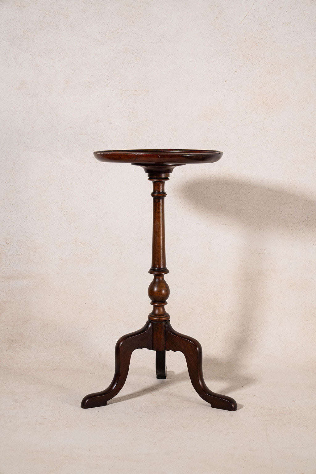Vintage English Mahogany Wine Table with Beveled Lip Edge (c. 1930)