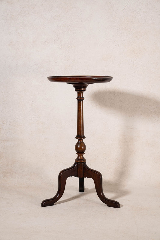 Vintage English Mahogany Wine Table with Beveled Lip Edge (c. 1930)